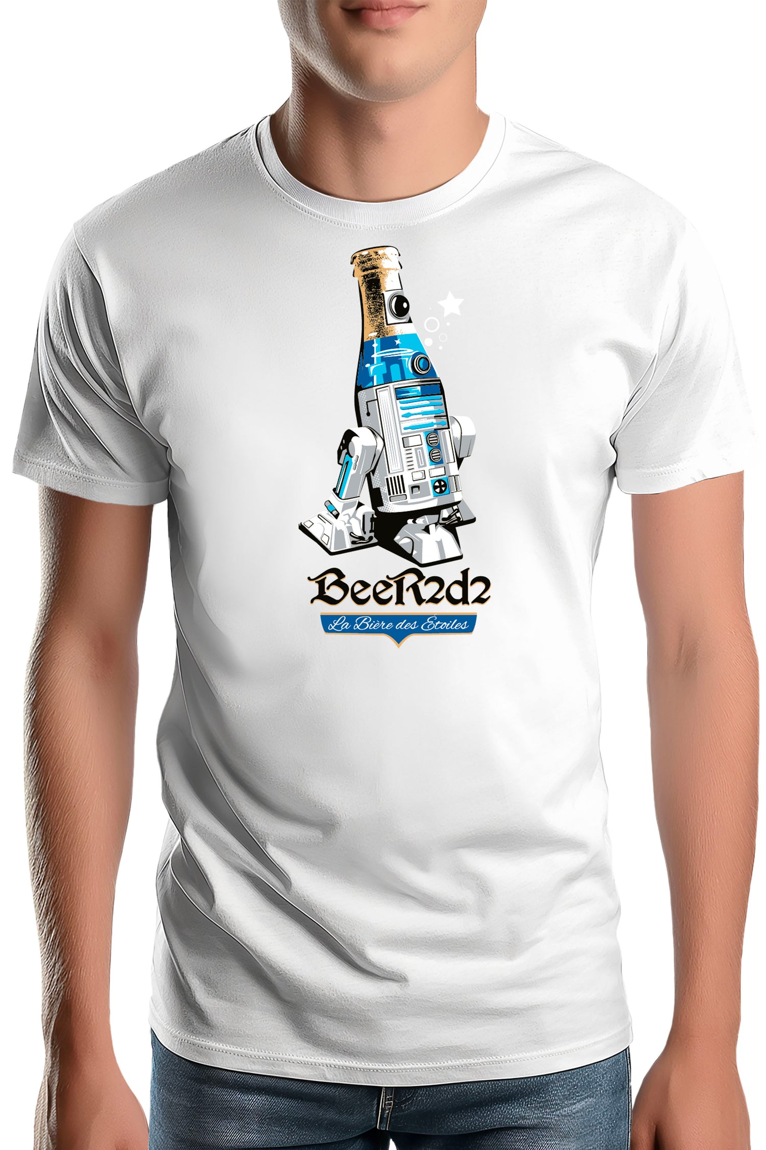 T-Shirt Homme Beer2d2 le retour de la bière blanche