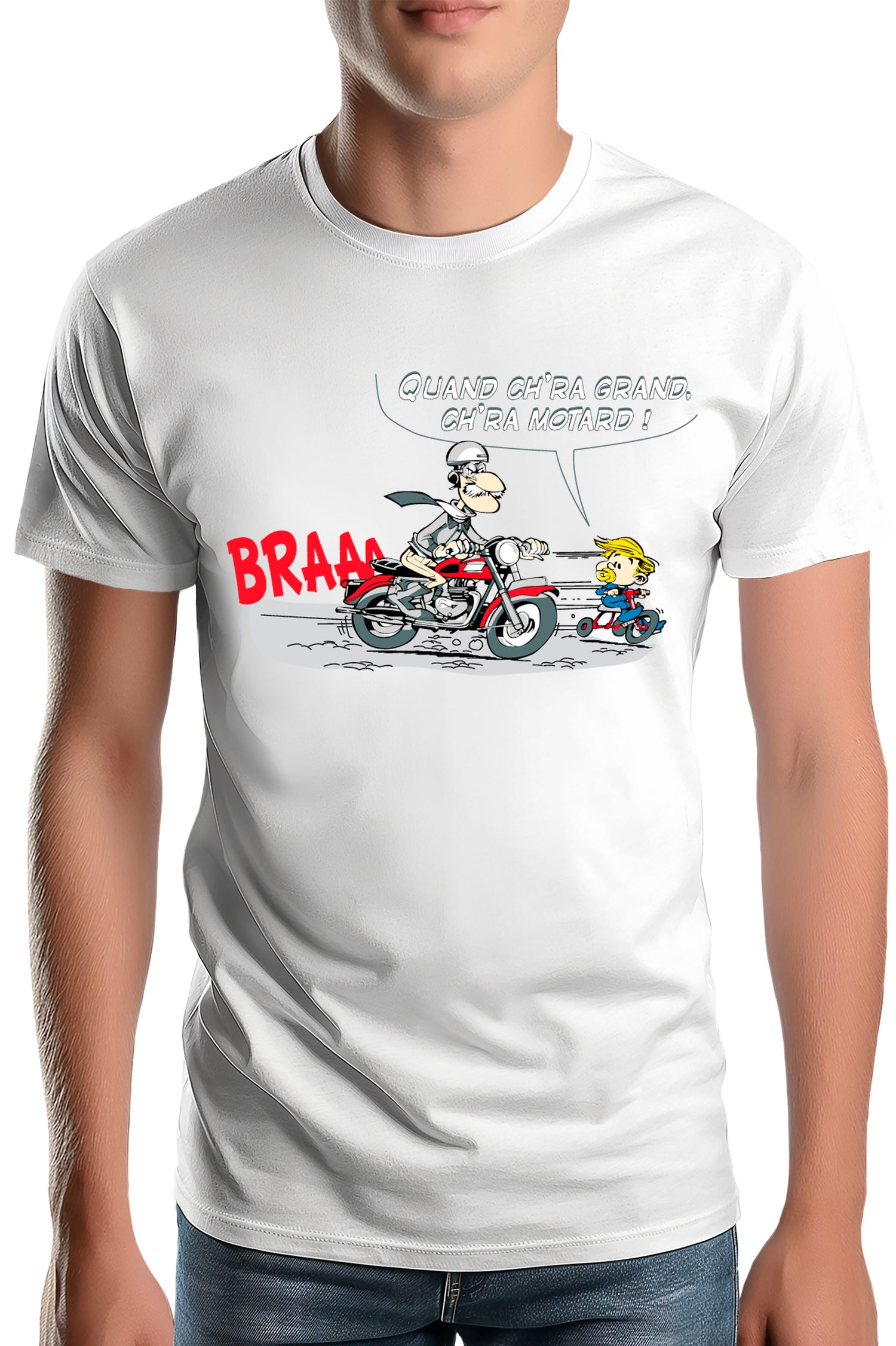T-Shirt Homme Motard transmission fils