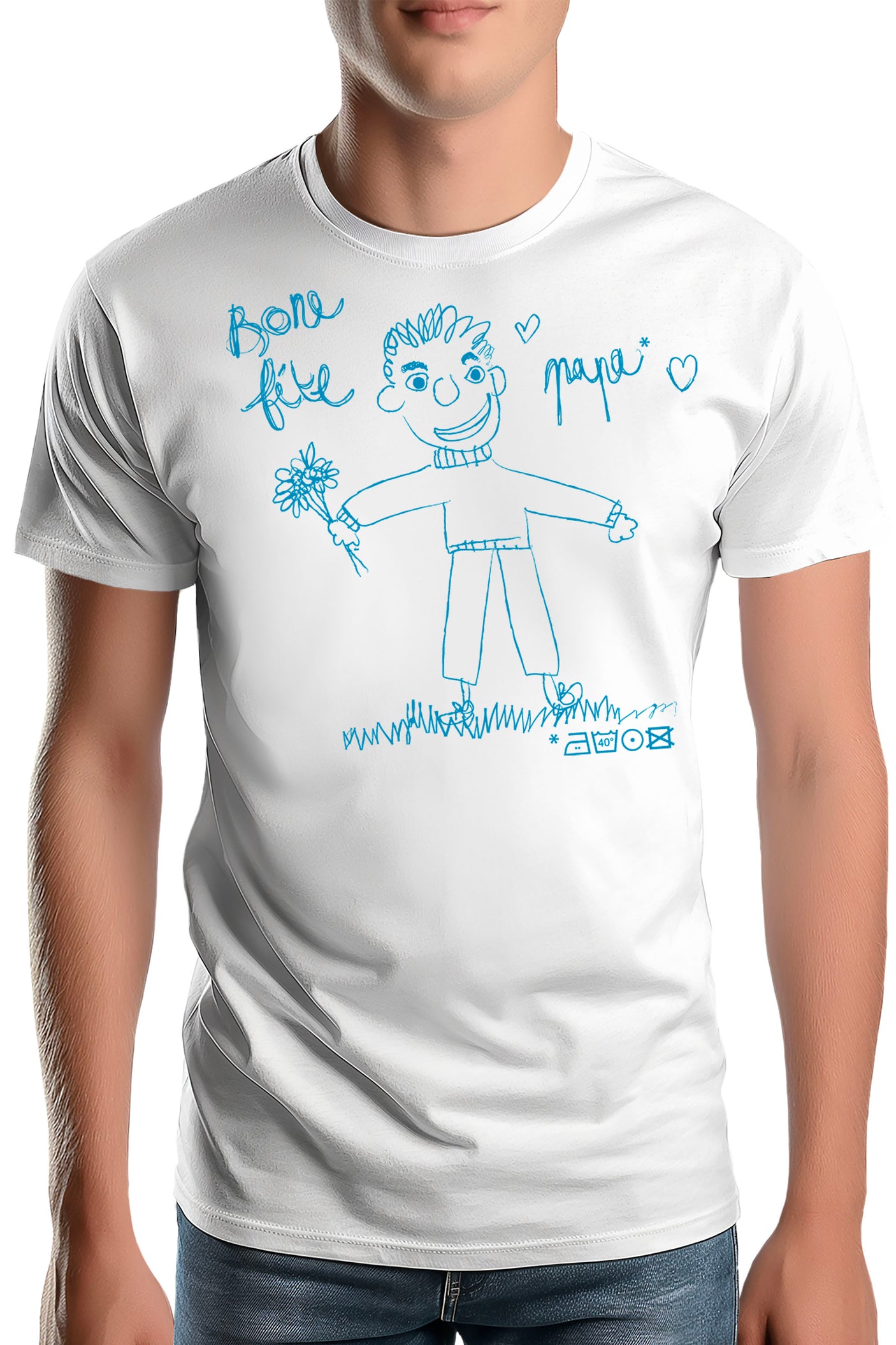 T-Shirt Homme Bone Fête Papa Dessin