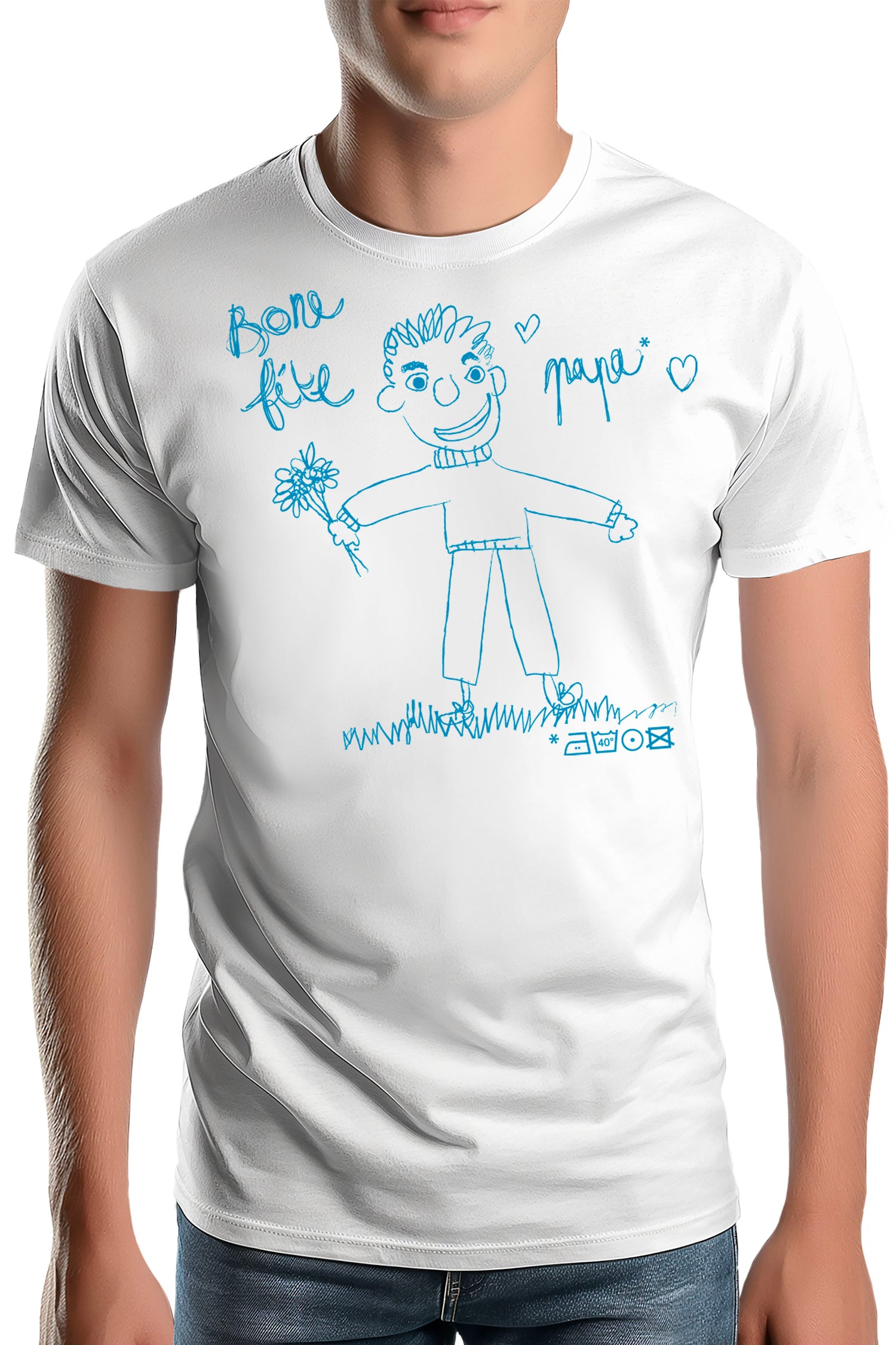T-Shirt Homme Bone Fête Papa Dessin