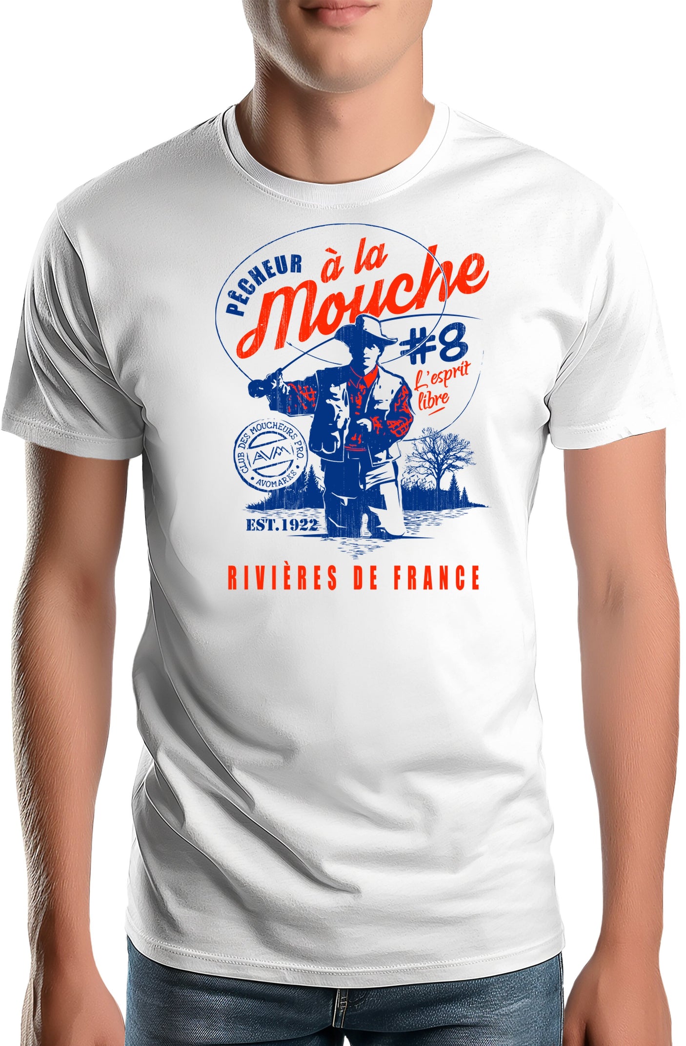 T-Shirt Homme Pêcheur à la mouche