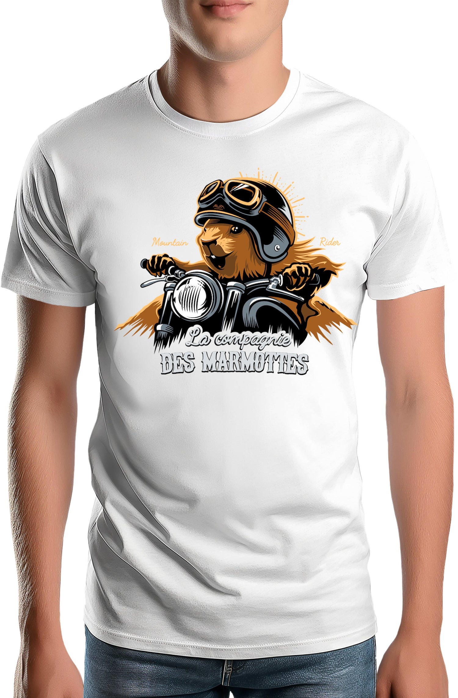 T-Shirt Homme Compagnie des Marmottes en Moto