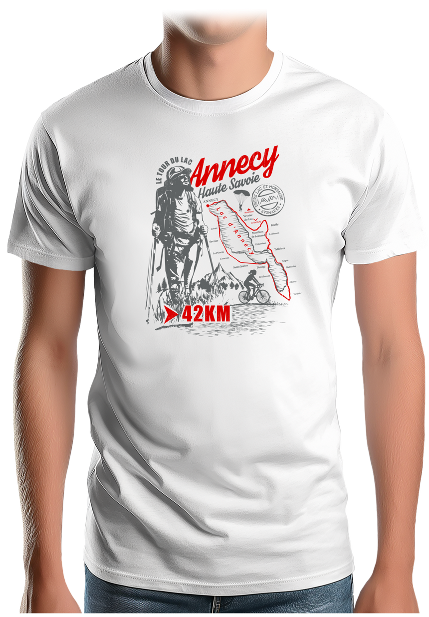 T-Shirt Homme Trail Annecy, Tour du lac