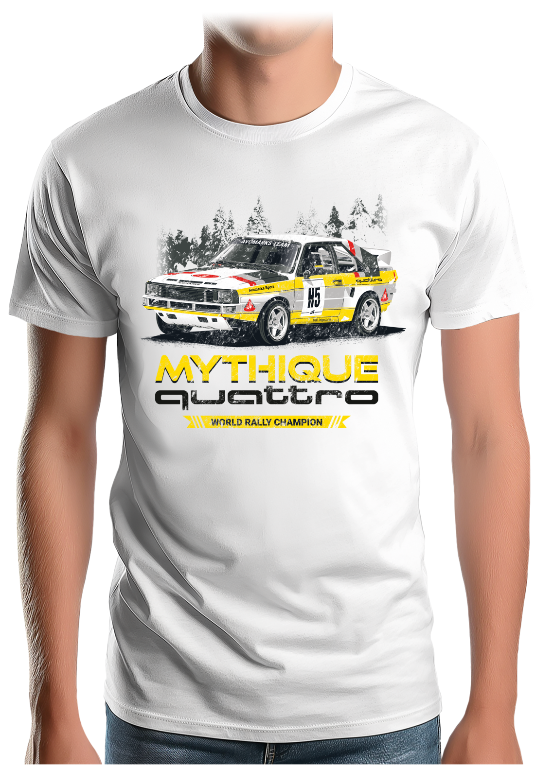 T-Shirt Homme Mythique quattro sport champion de rallye