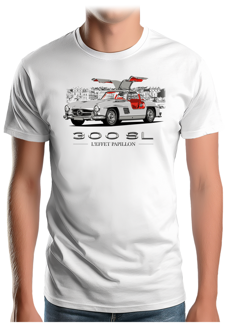 T-Shirt Homme Voiture 300 SL effet papillon