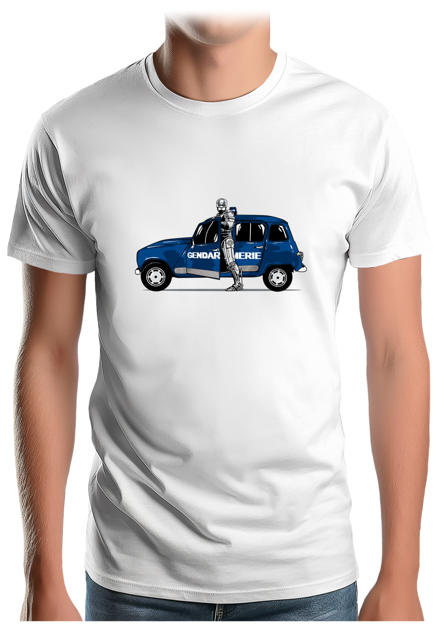 T-Shirt Homme 4L Robot cop gendarme