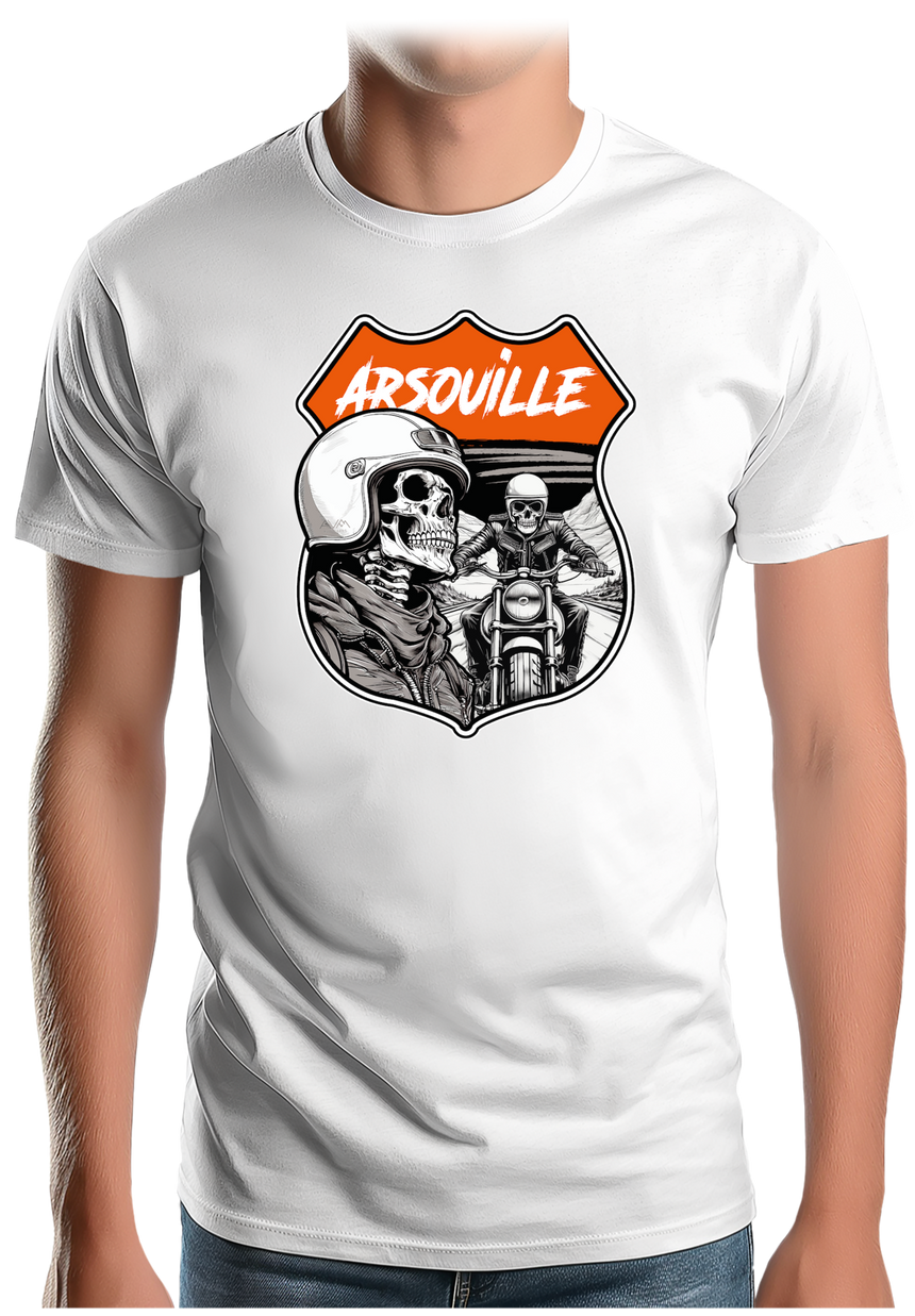 T-Shirt Homme Arsouille tête de mort motard