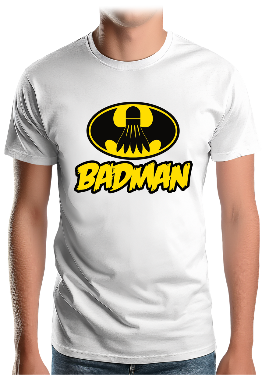 T-Shirt Homme Badman, le super héros du badminton