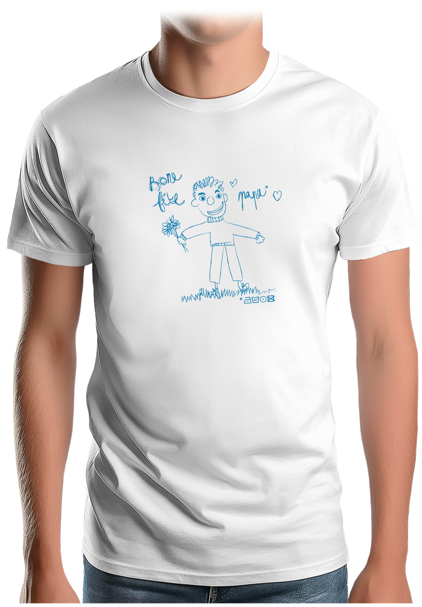 T-Shirt Homme Bone Fête Papa Dessin d'enfant