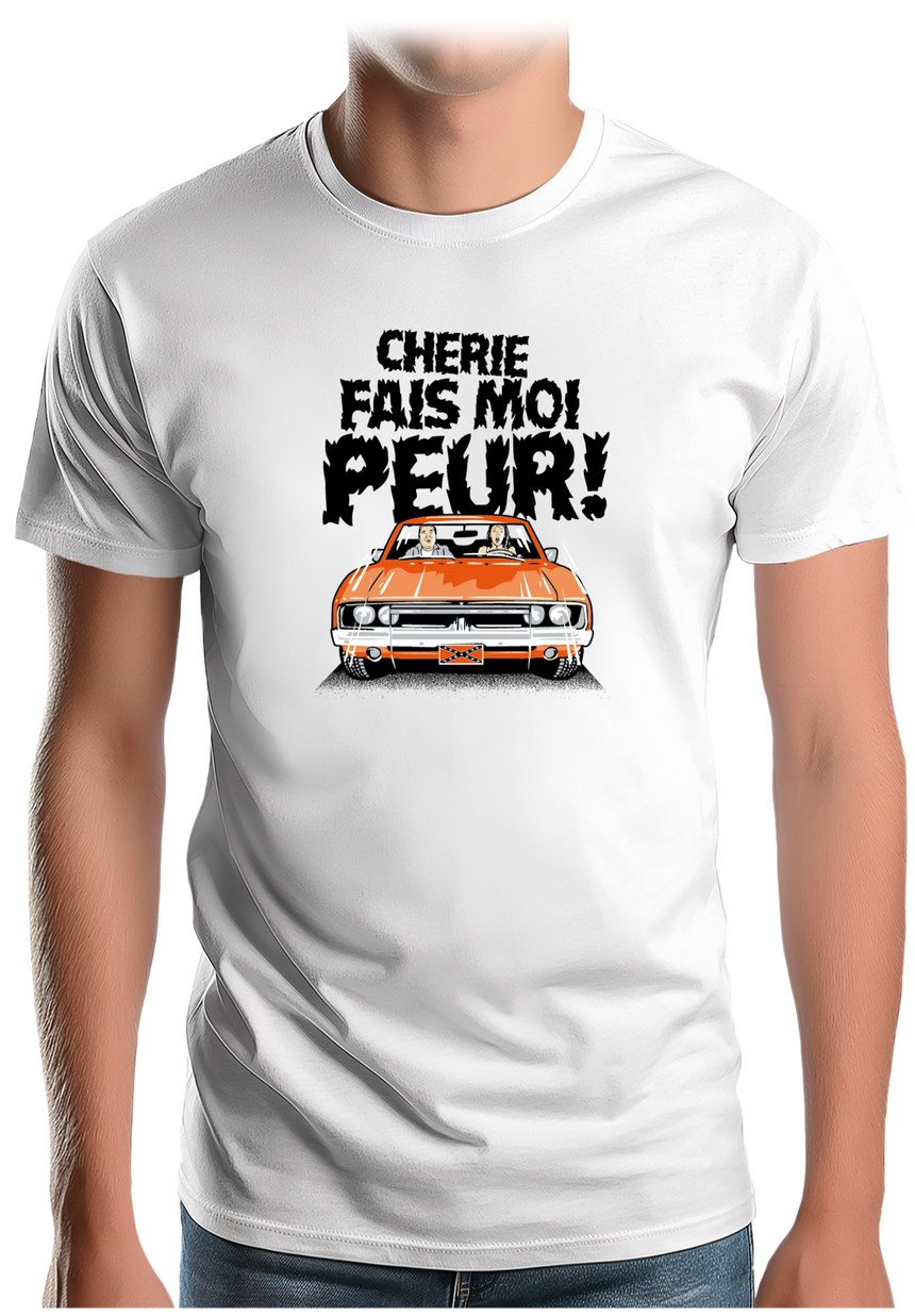 T-Shirt Homme Chérie fais moi peur voiture