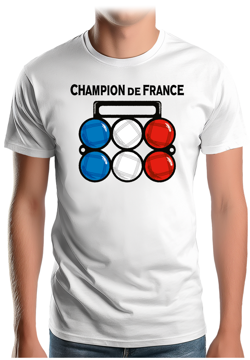 T-Shirt Homme Champion de France de pétanque