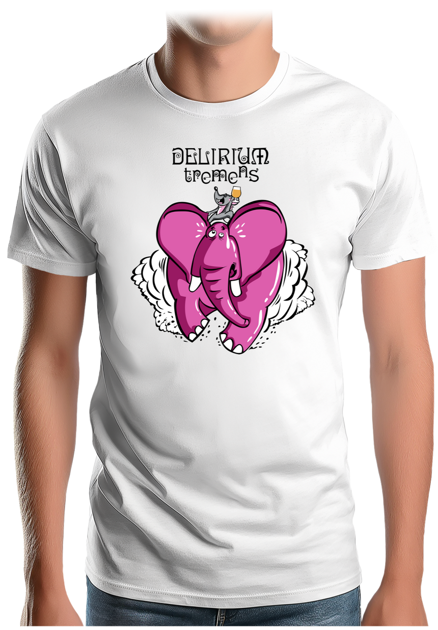 T-Shirt Homme Delirium tremens, Éléphant rose bière