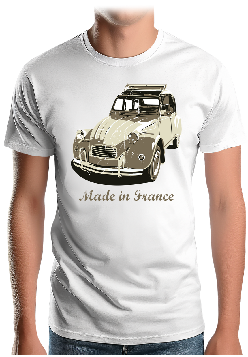 T-Shirt Homme Voiture 2CV fabriqué en France
