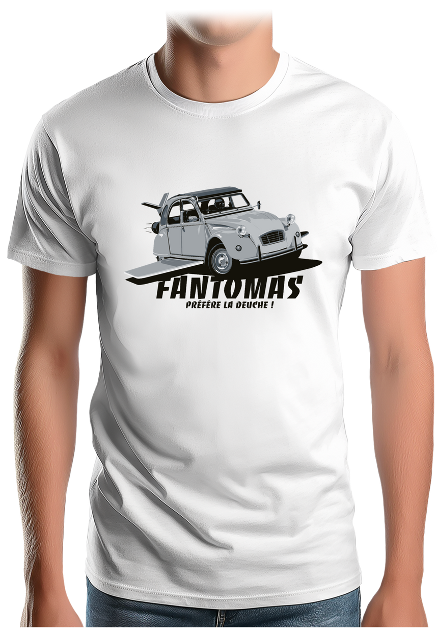 T-Shirt Homme Voiture 2CV de Fantomas