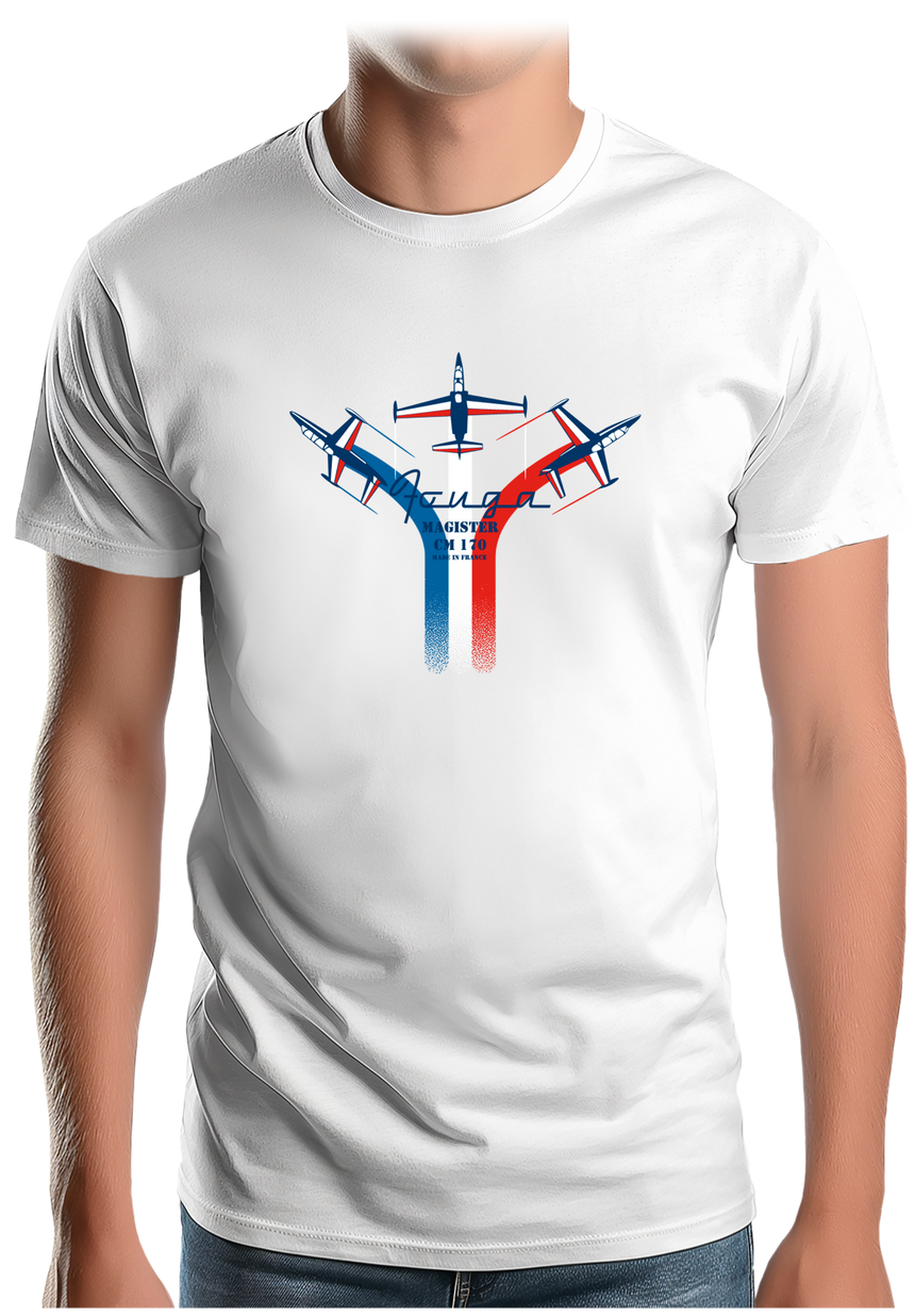 T-Shirt Homme Avion Fouga de France en formation