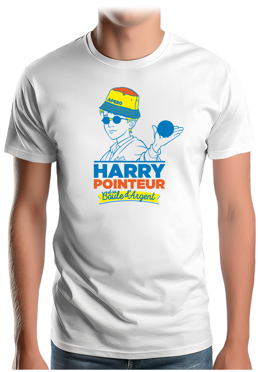 T-Shirt Homme Harry pointeur et sa boule d'argent à la pétanque