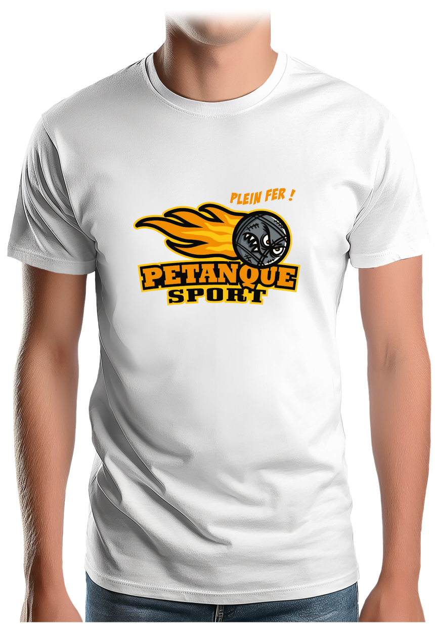 T-Shirt Homme Une pétanque sport plein fer