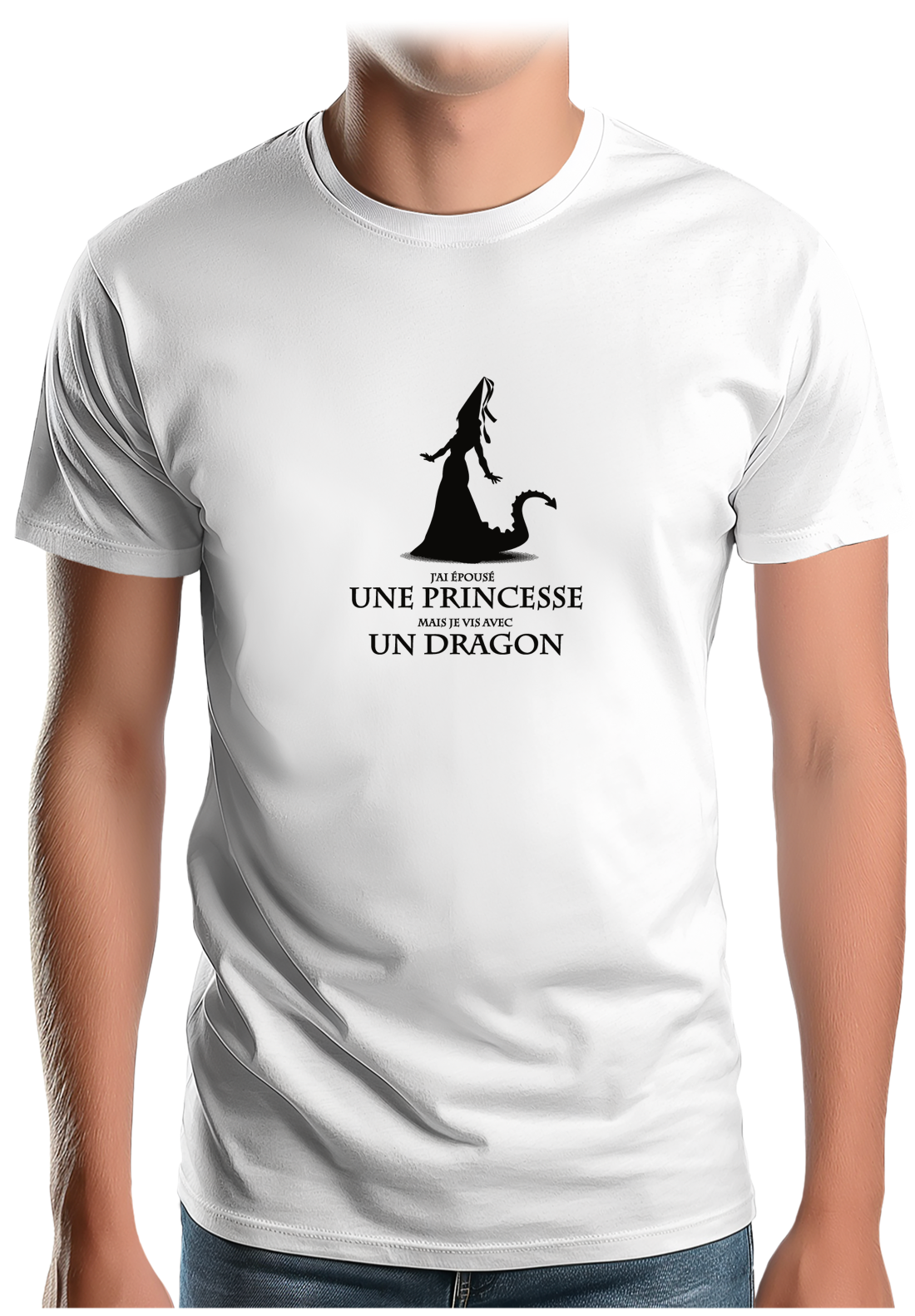 T-Shirt Homme D'épouser une princesse à vivre avec un dragon
