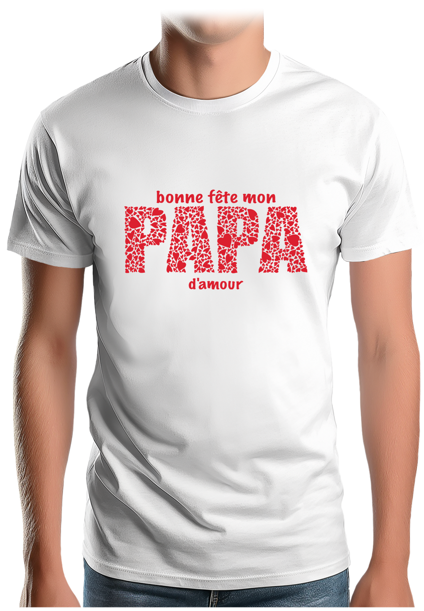 T-Shirt Homme Bonne fête papa d'amour