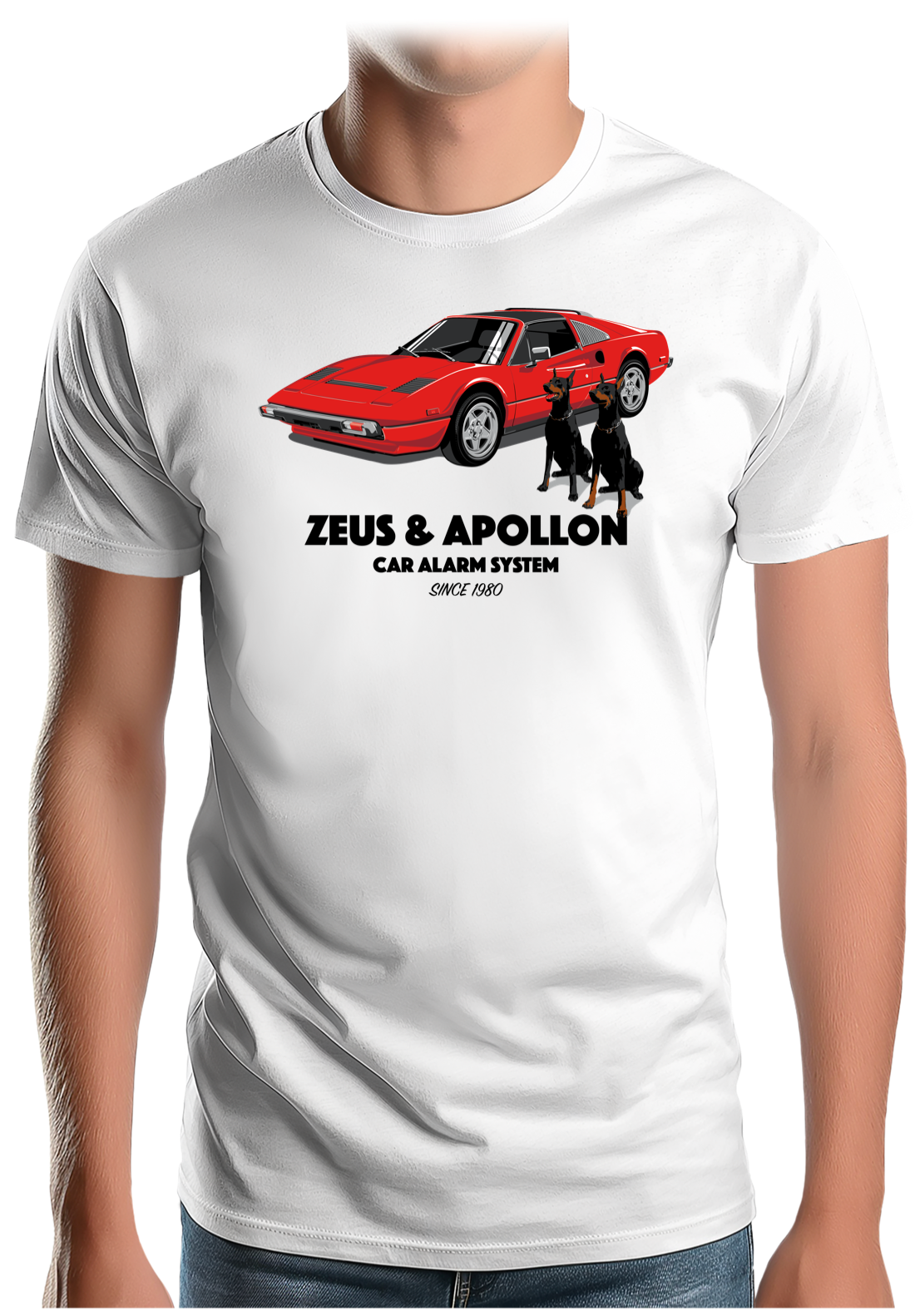 T-Shirt Homme Zeus et Apollon Voiture Alarme