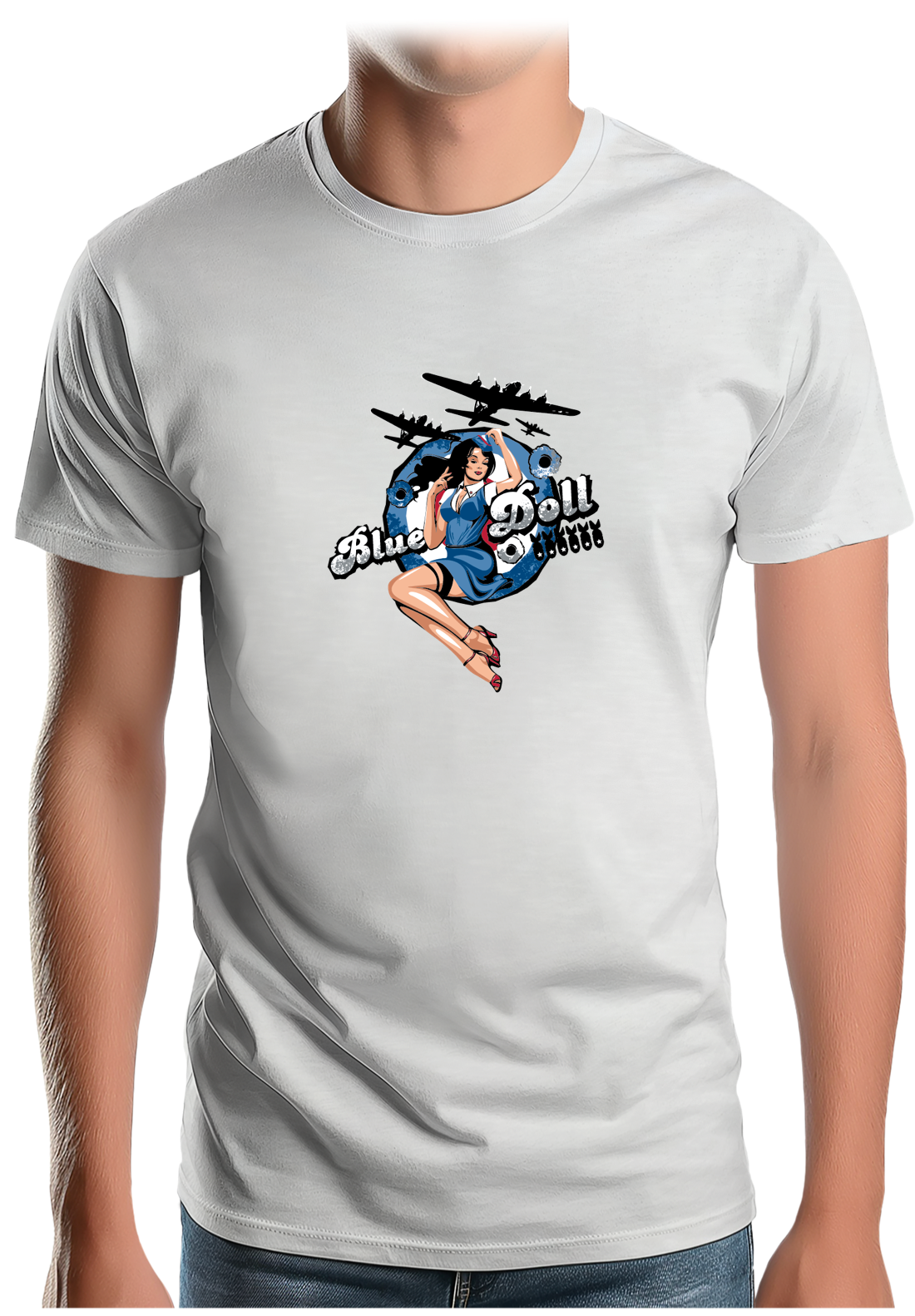 T-Shirt Homme Pin Up Avec Avion