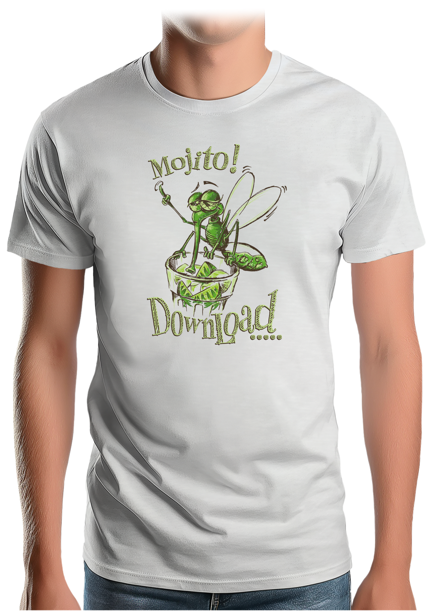 T-Shirt Homme Alcool, moustique boit le mojito