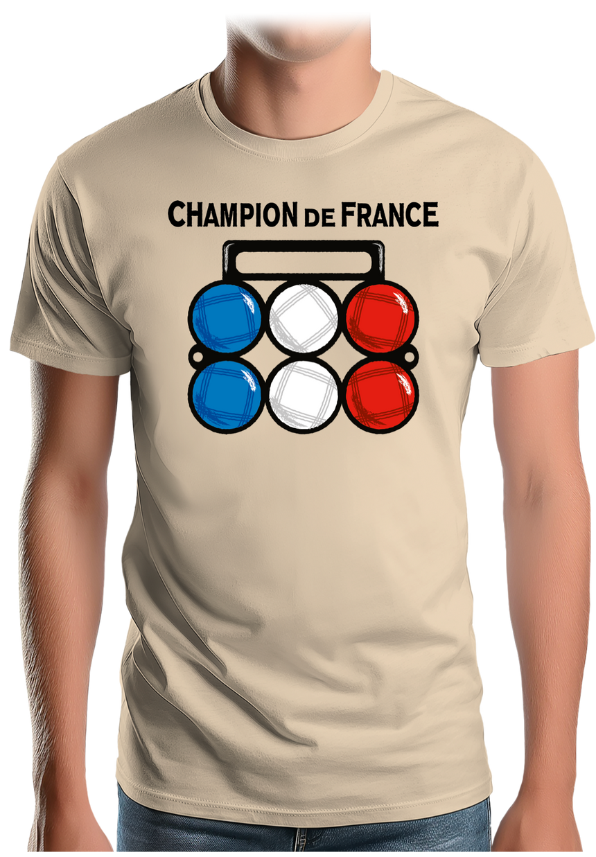 T-Shirt Homme Champion de France de pétanque