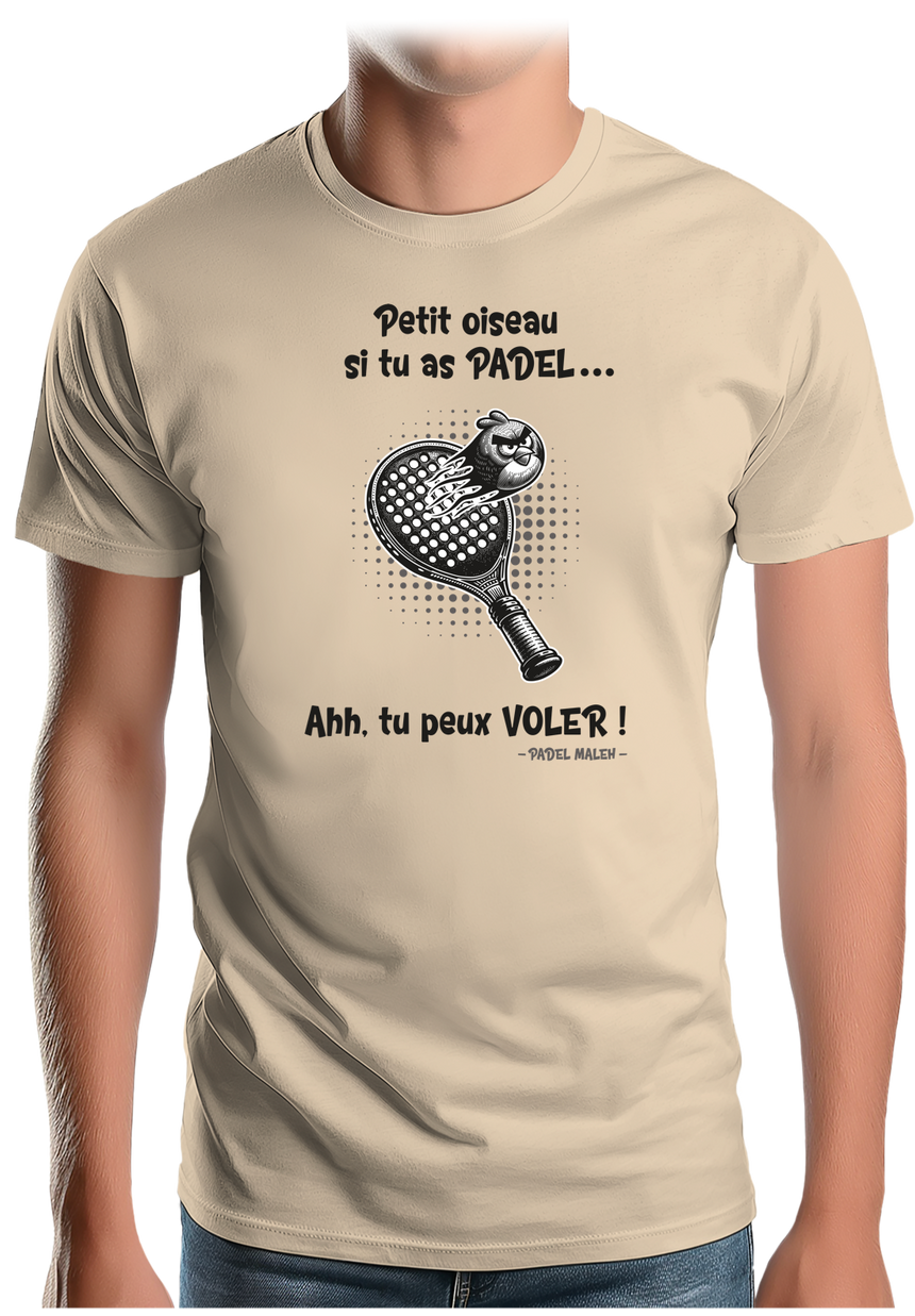 T-Shirt Homme Padel avec l'oiseau énervé