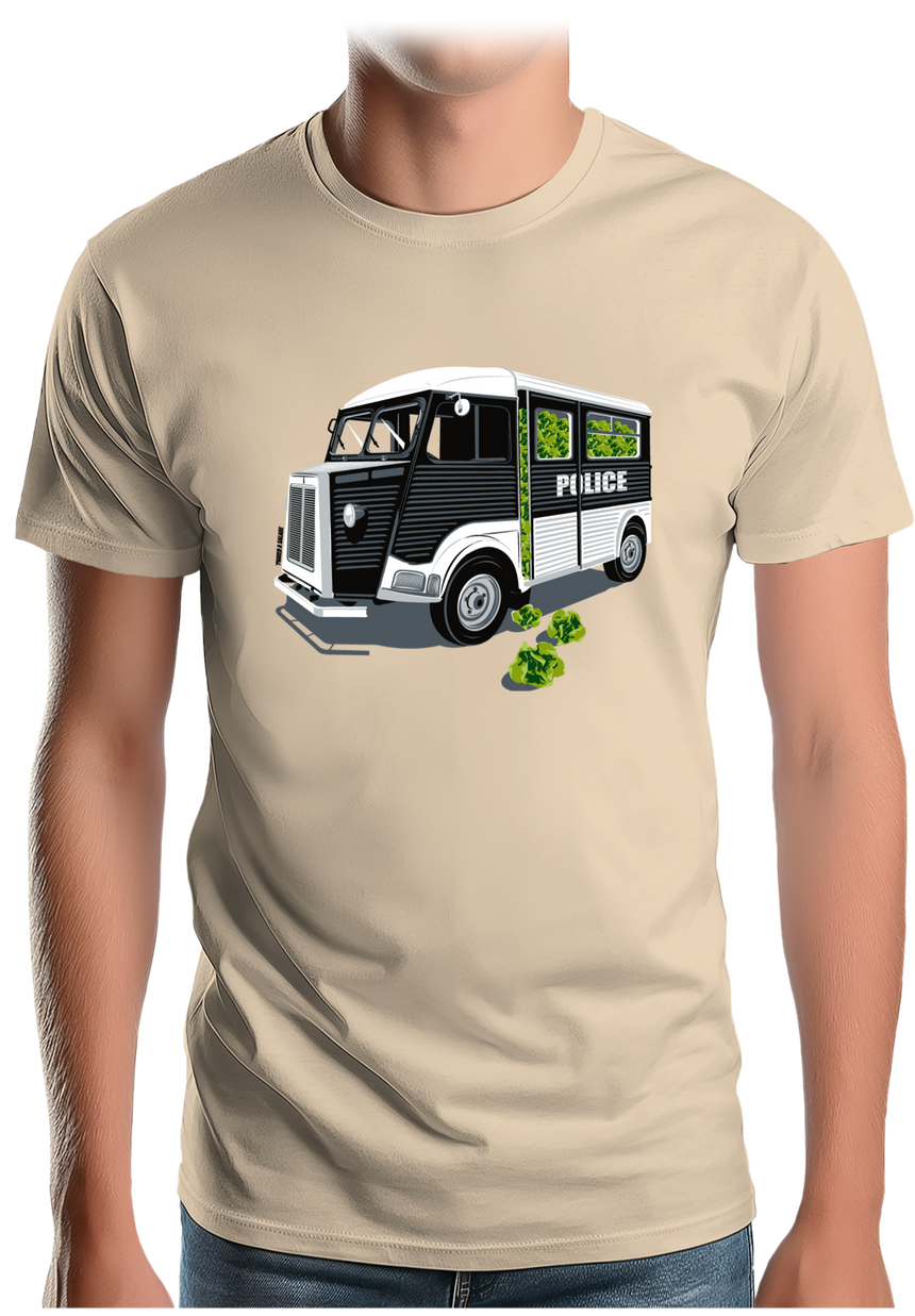 T-Shirt Homme Voiture de Police, Panier à Salade