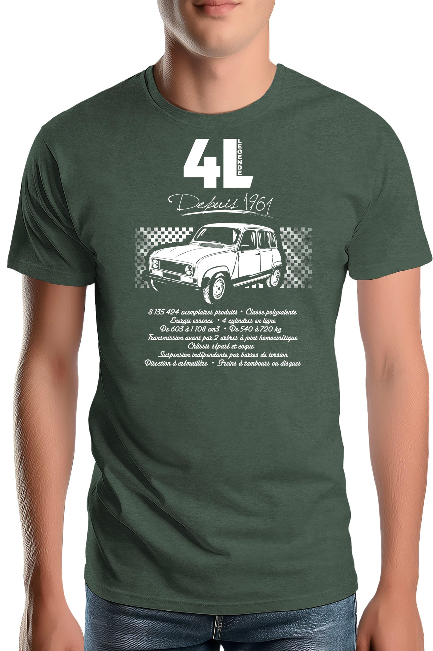 T-Shirt Homme Voiture 4L pour les fans