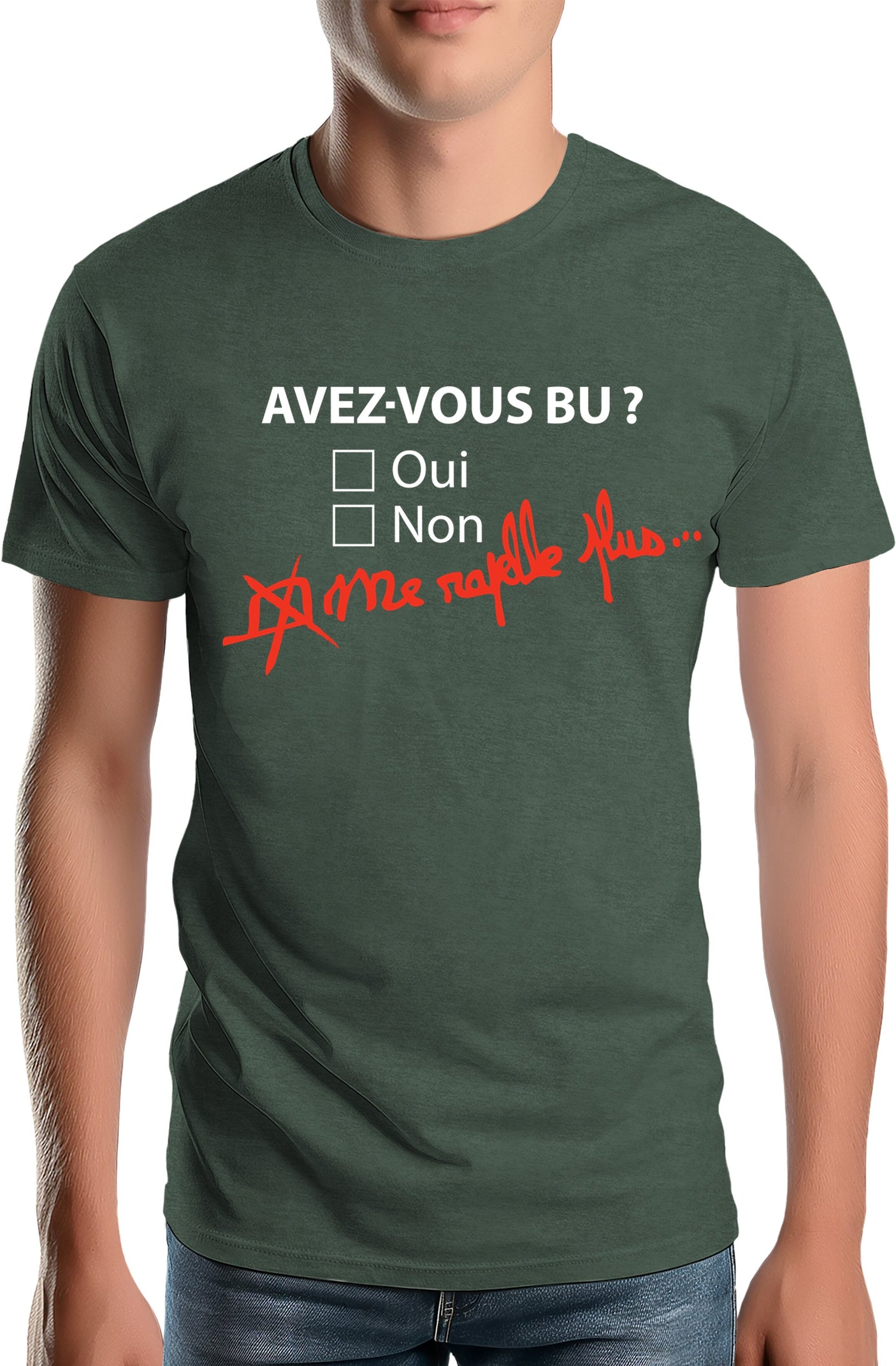 T-Shirt Homme Avez vous bu? Me rapelle plus