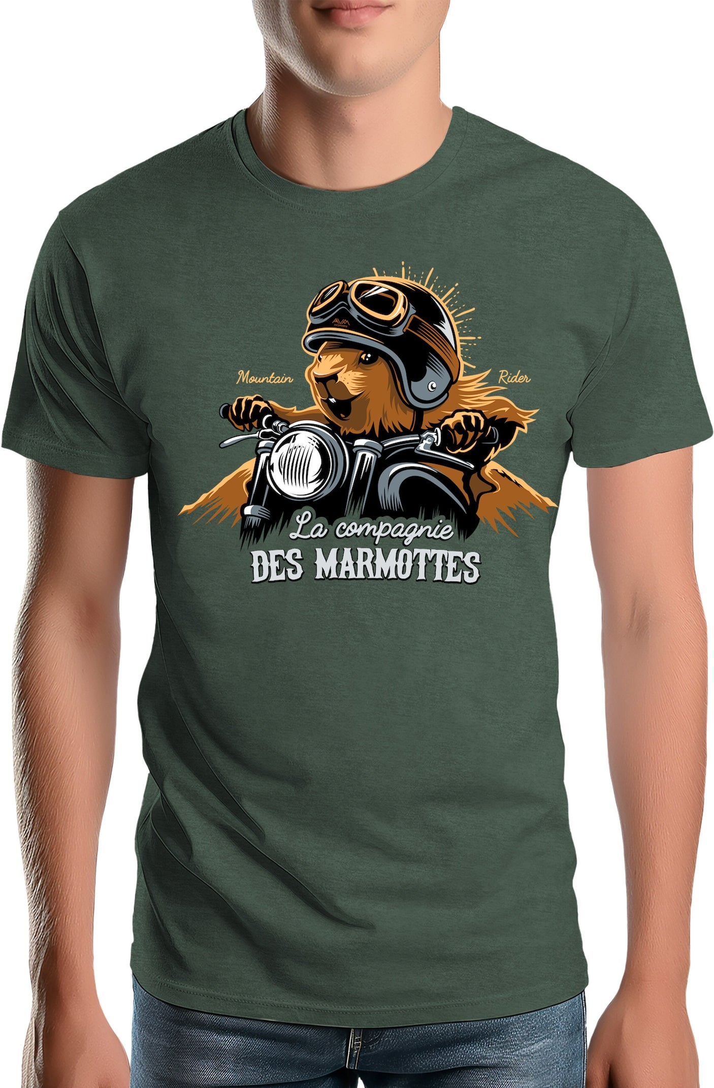 T-Shirt Homme Compagnie des Marmottes en Moto