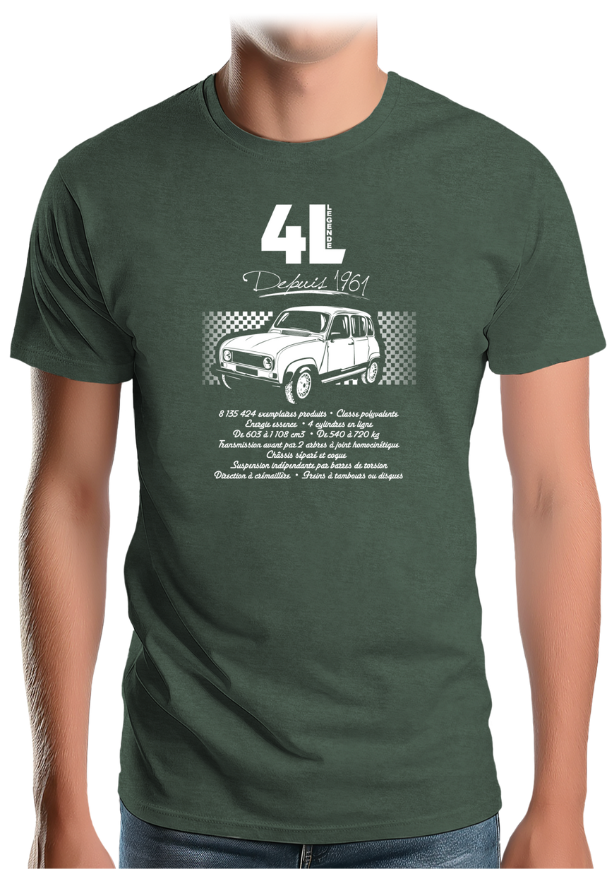 T-Shirt Homme Voiture 4L pour les fans