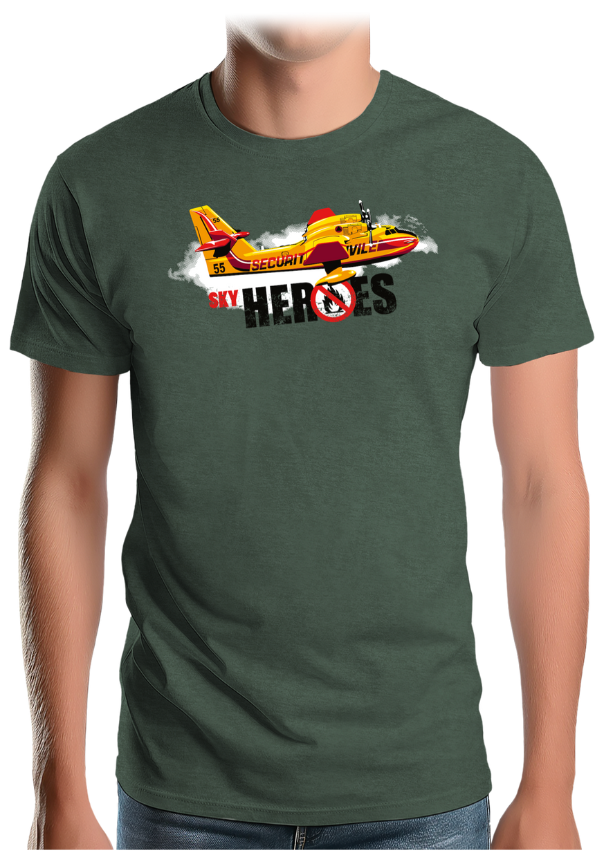 T-Shirt Homme Avion pompier pour éteindre les feux