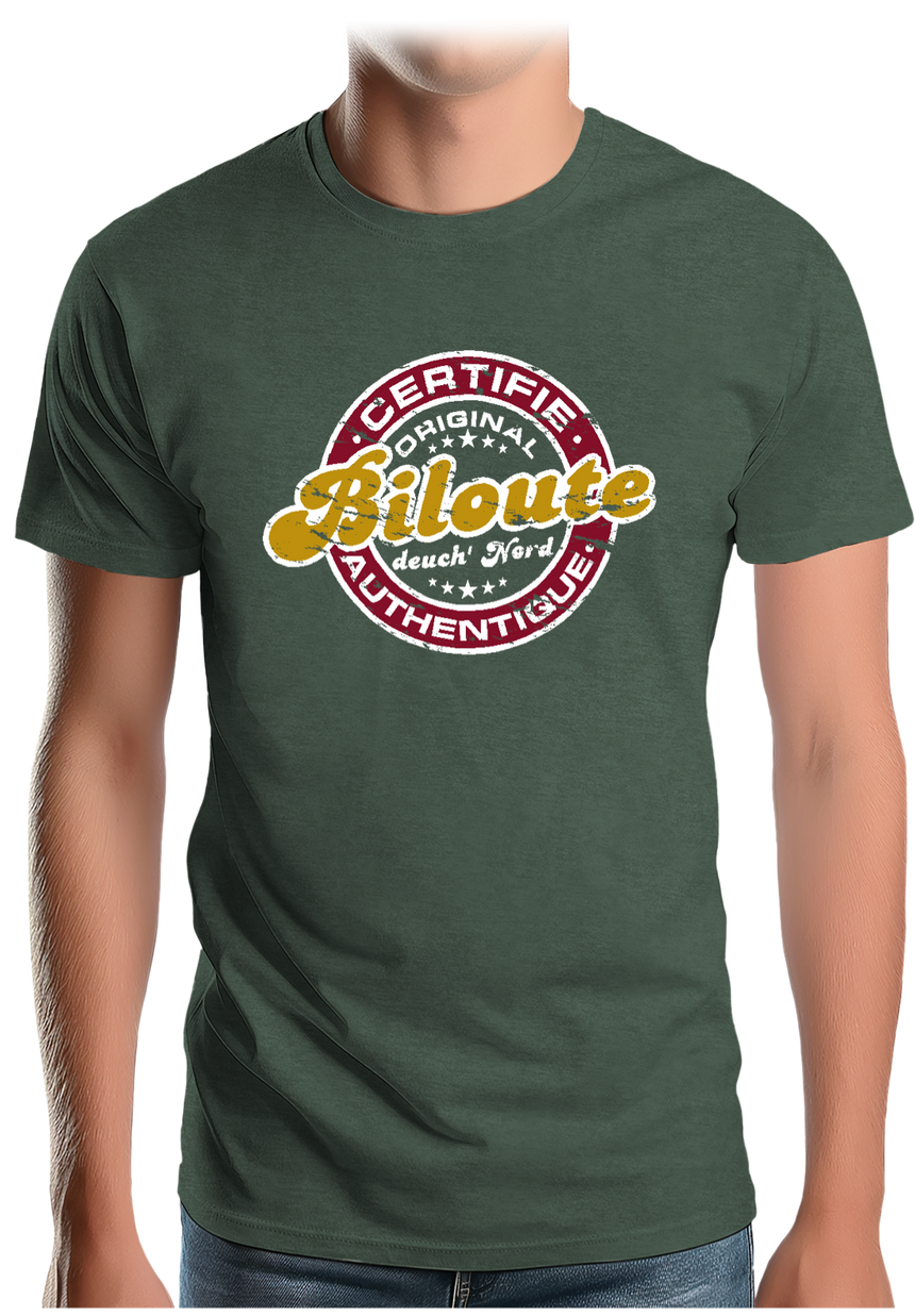 T-Shirt Homme Certifié authentique biloute ch'ti