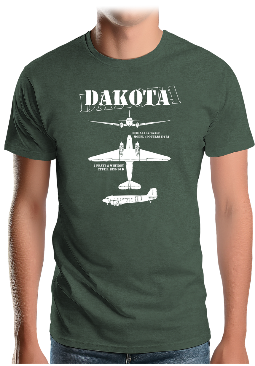 T-Shirt Homme Avion militaire modèle Dakota