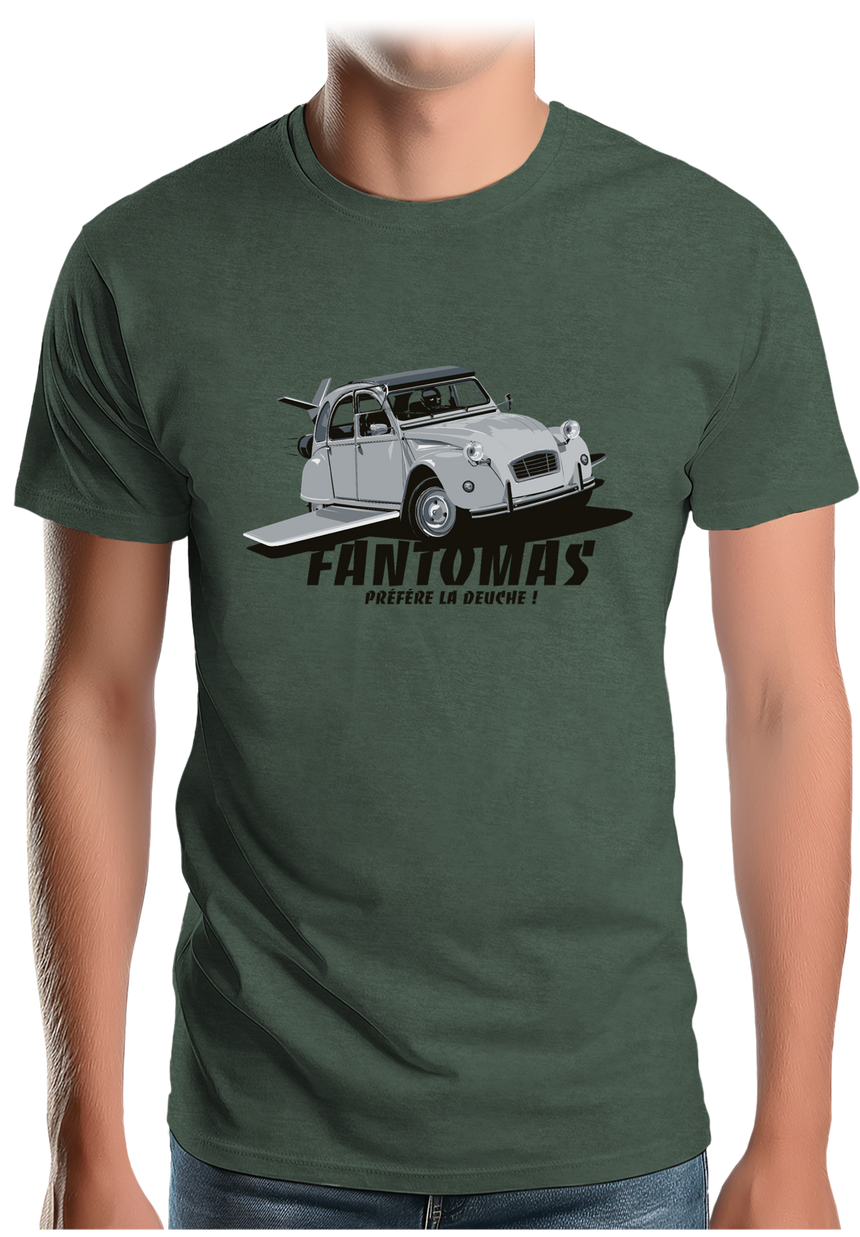 T-Shirt Homme Voiture 2CV de Fantomas