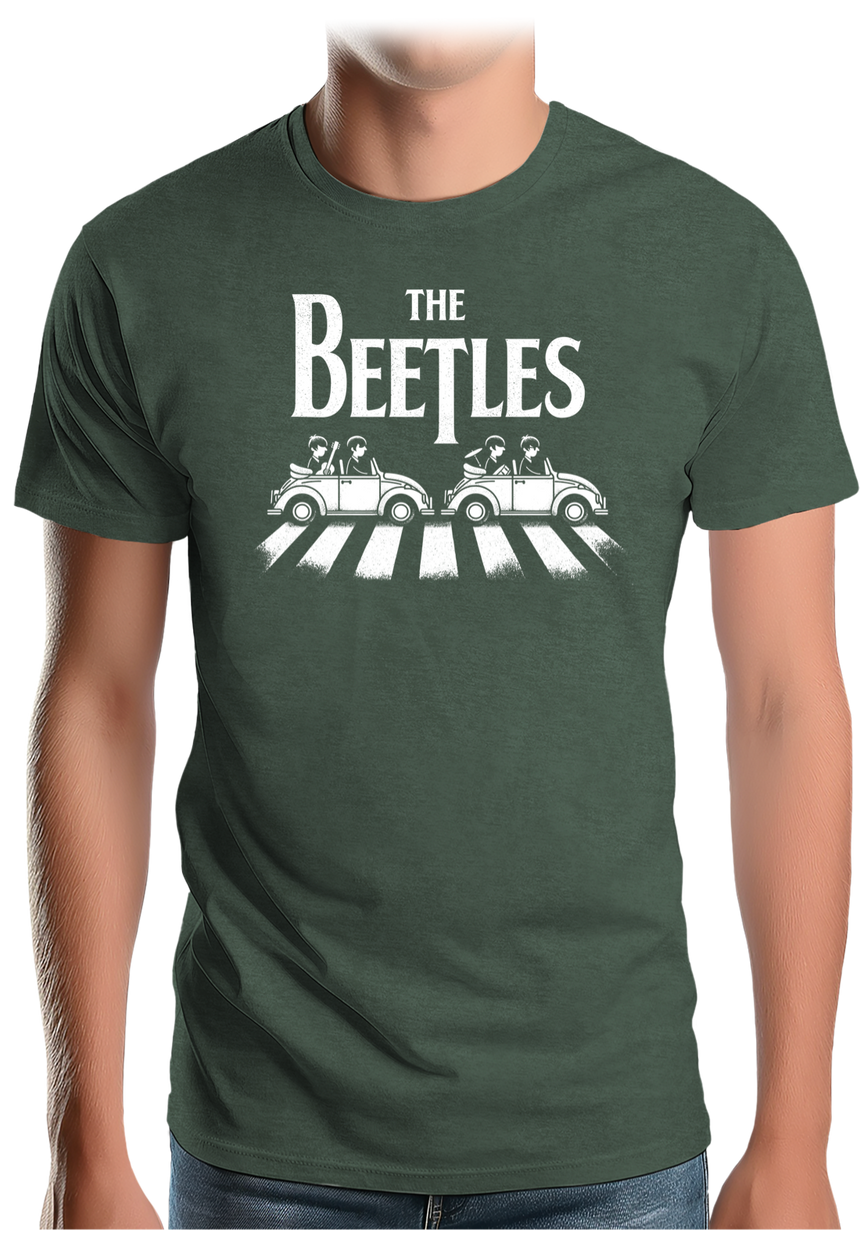 T-Shirt Homme The beetles, voiture coccinelle qui traverse