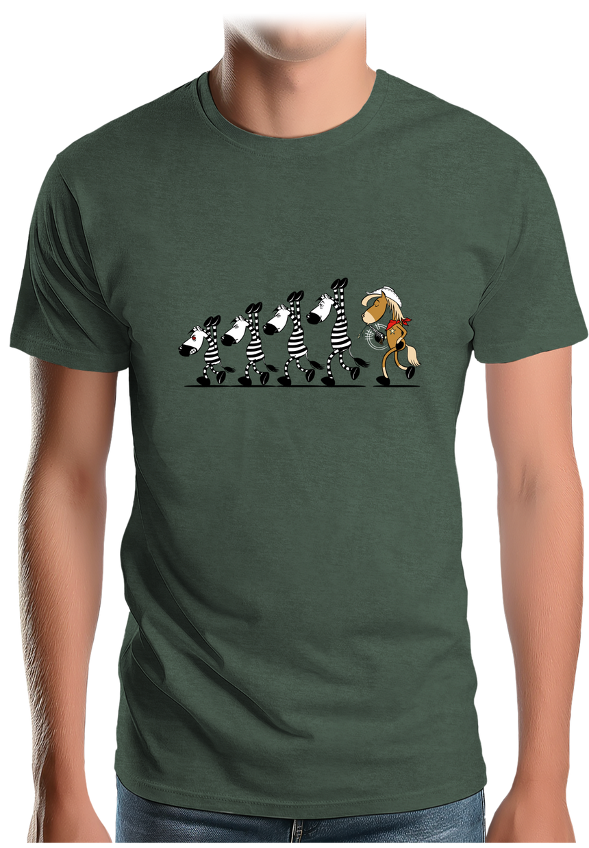 T-Shirt Homme Fin De Cavale zèbre et cheval