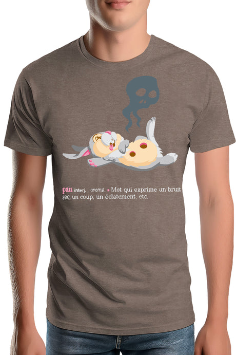 T-Shirt Homme Pan ! Lapin Couche