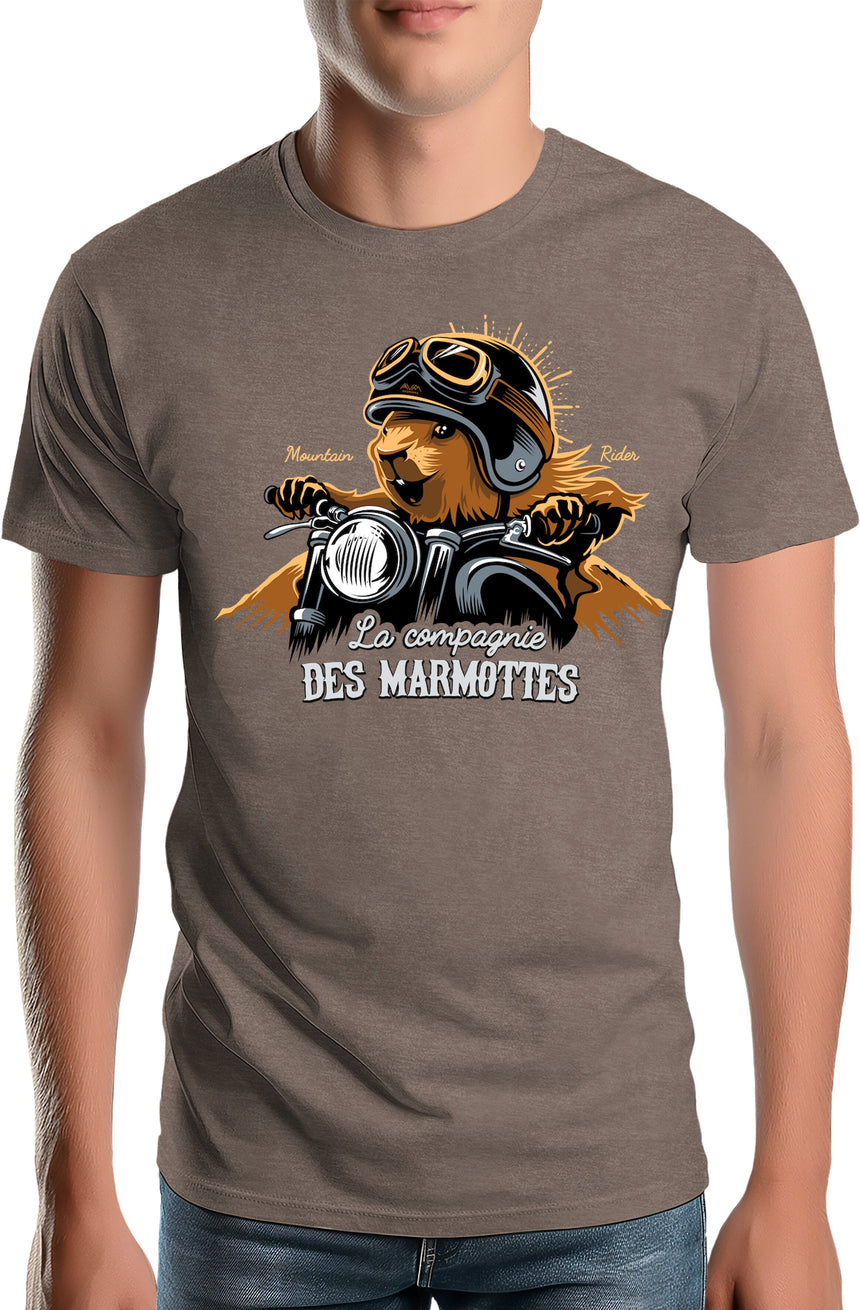 T-Shirt Homme Compagnie des Marmottes en Moto