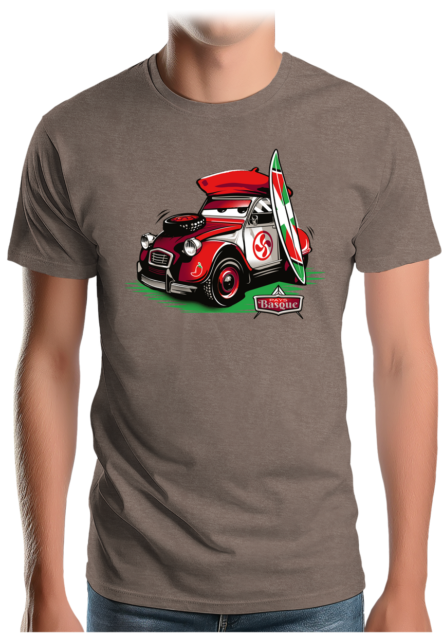 T-Shirt Homme Voiture 2CV du Pays-Basque