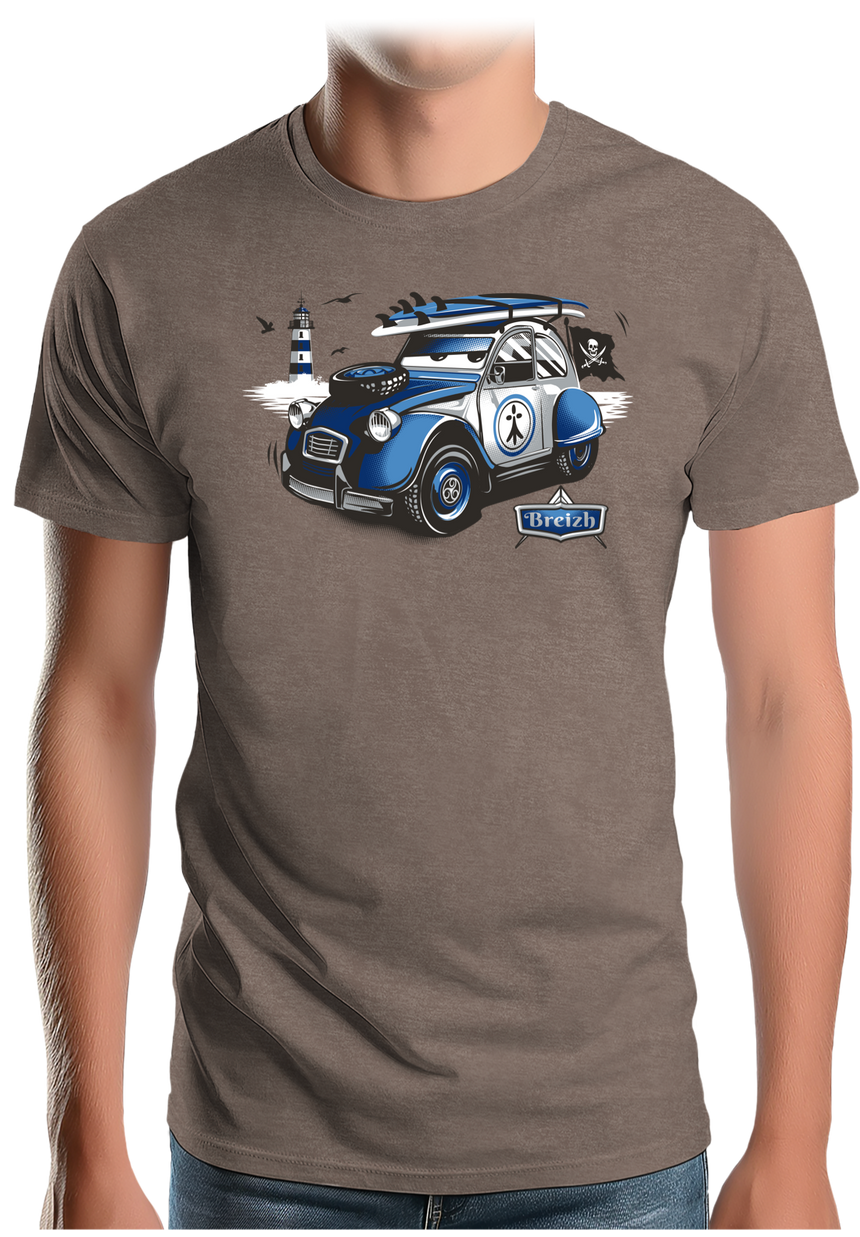 T-Shirt Homme Voiture 2CV de Bretagne