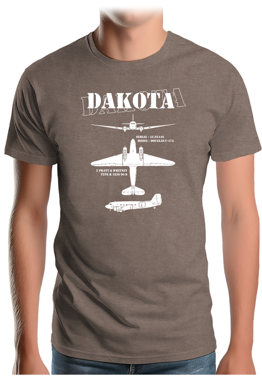 T-Shirt Homme Avion militaire modèle Dakota