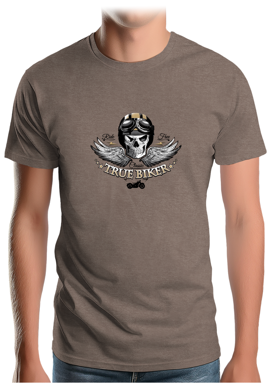 T-Shirt Homme True biker tête de mort