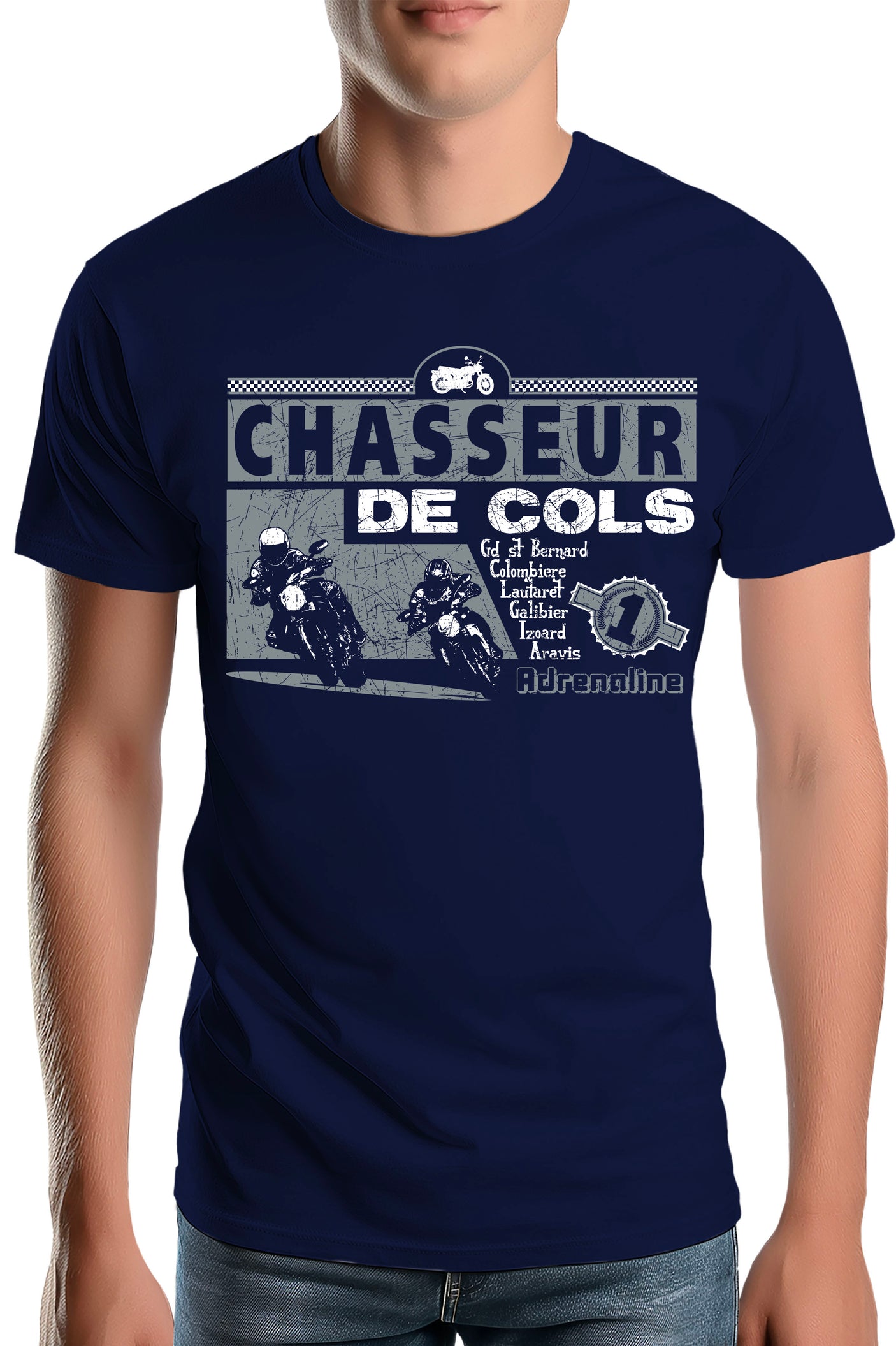 T-Shirt Homme Chasseurs de cols adrénaline moto