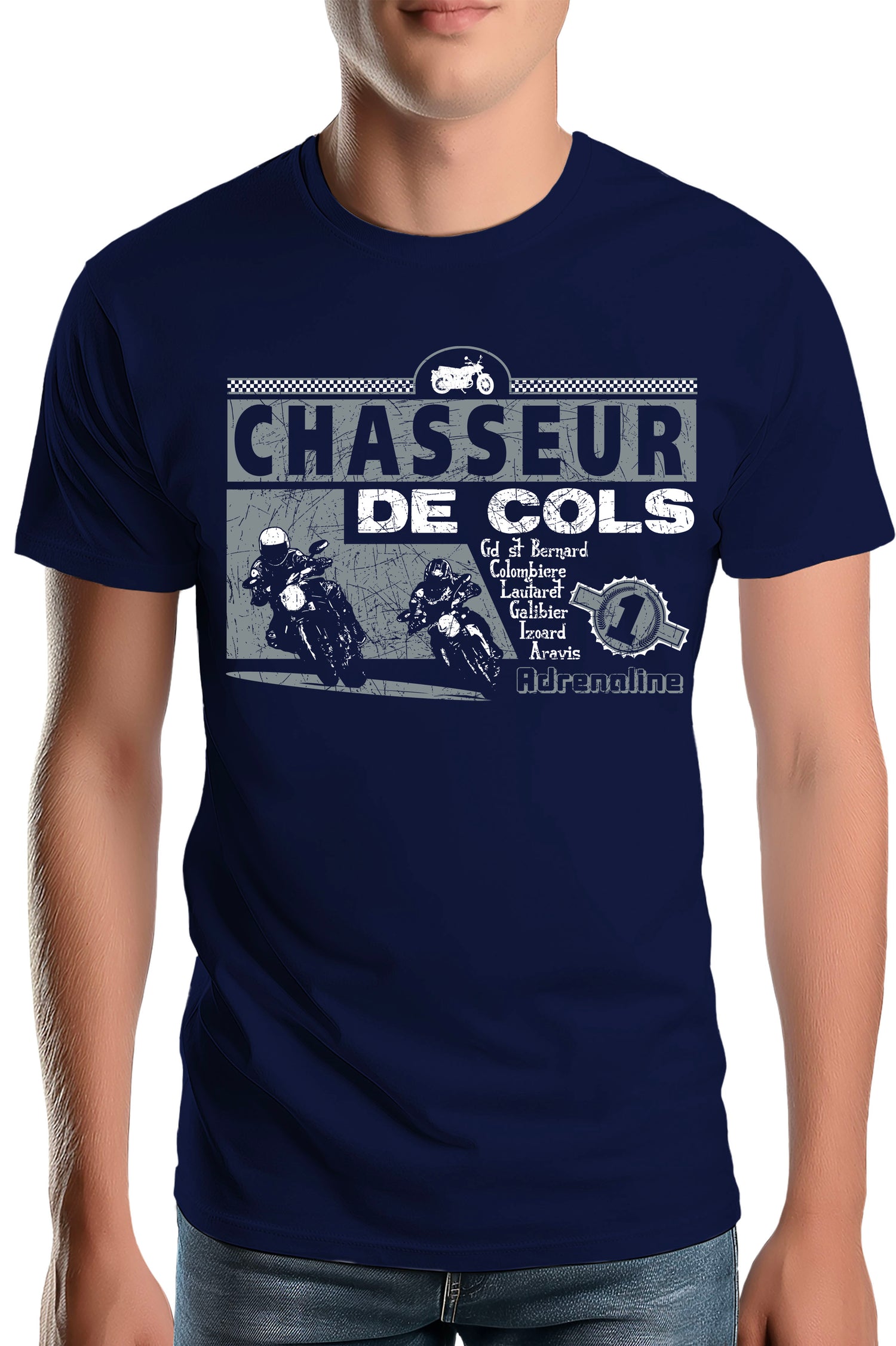 T-Shirt Homme Chasseurs de cols adrénaline moto