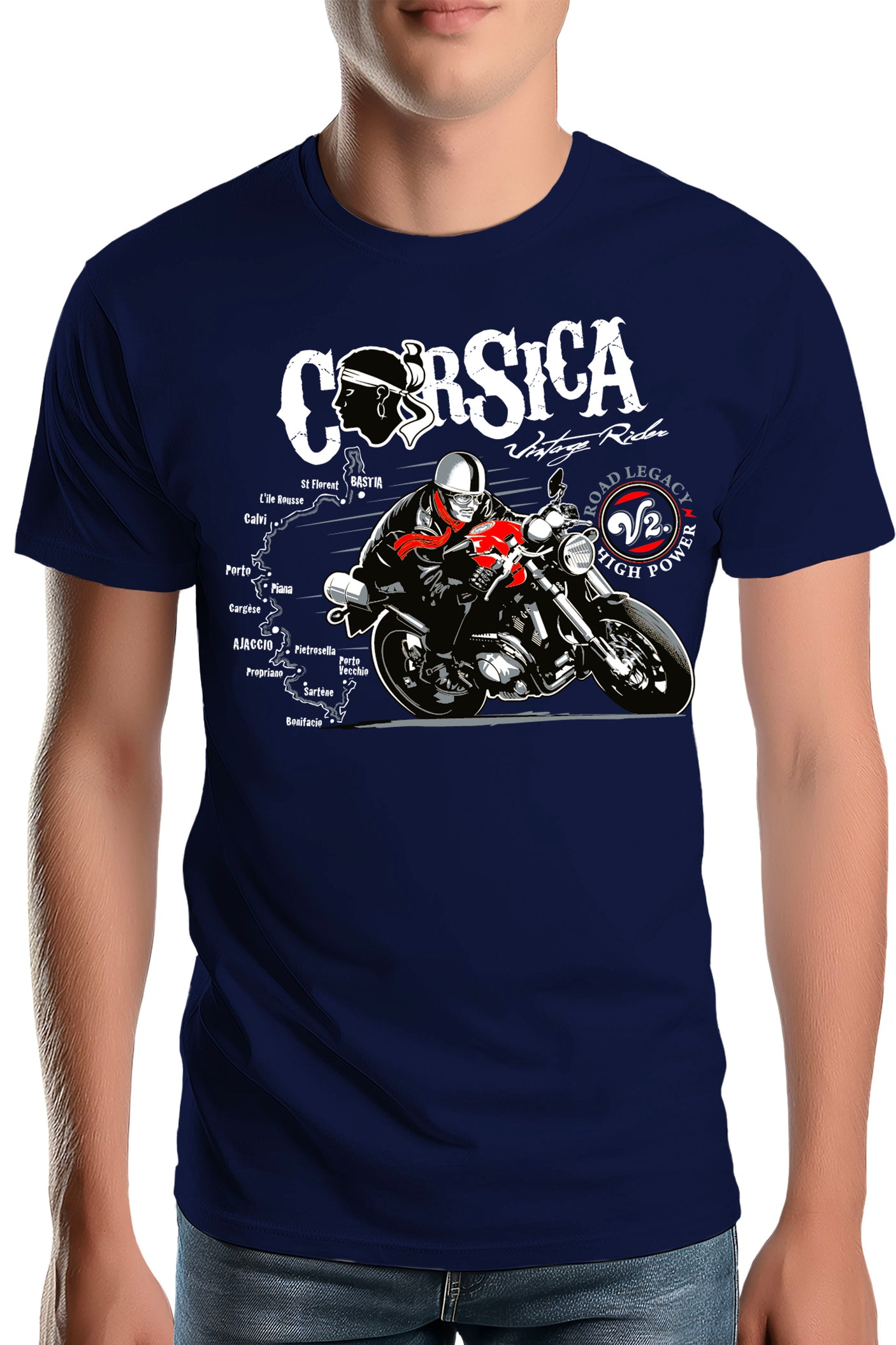 T-Shirt Homme Tour de Corse en Moto