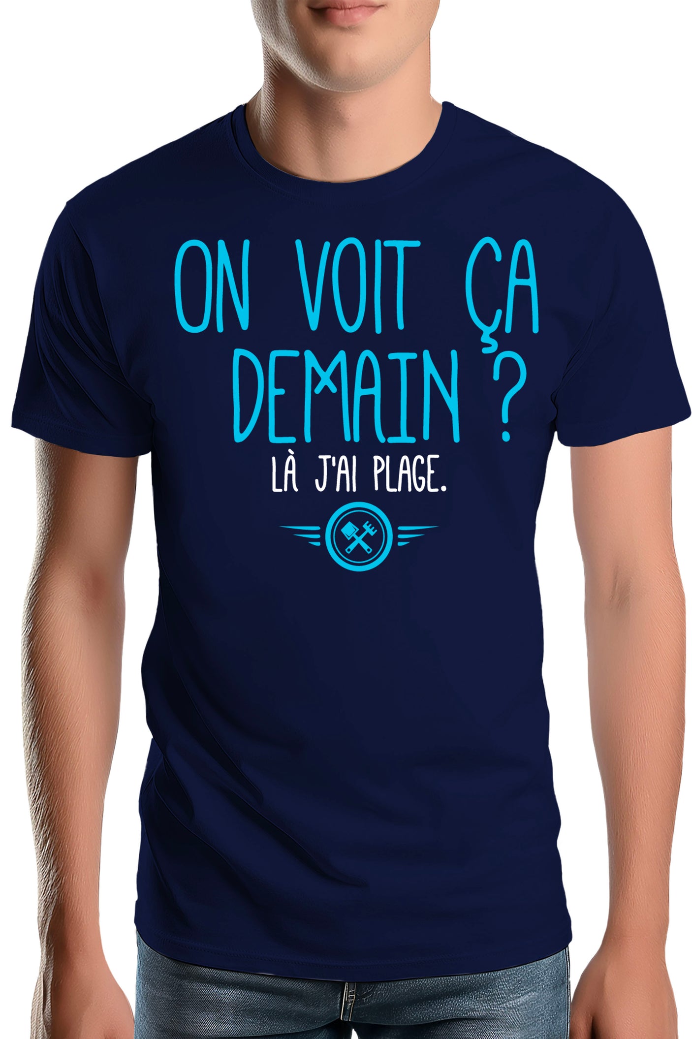 T-Shirt Homme On voit ça demain ? Là j'ai plage