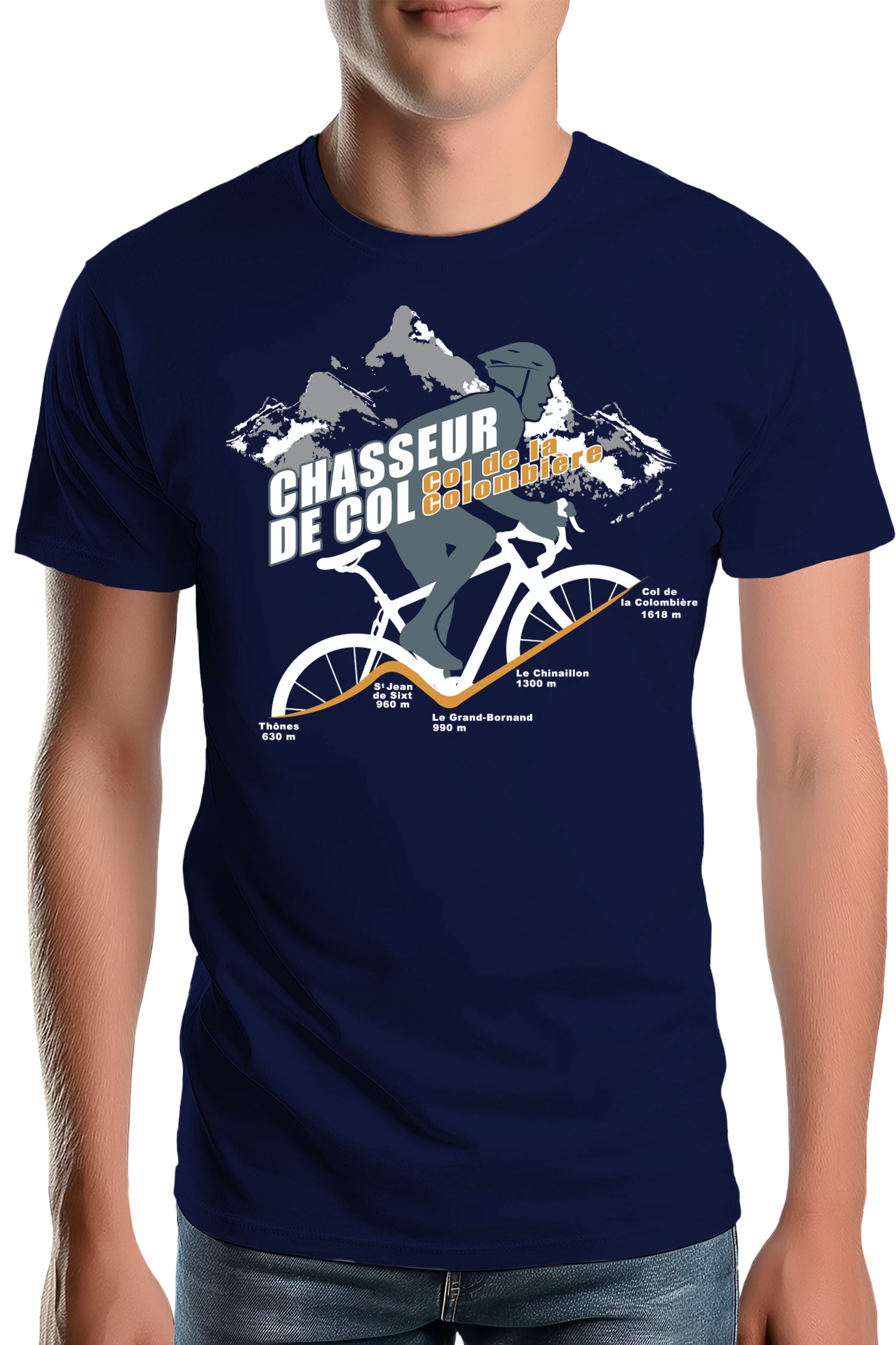T-Shirt Homme Vélo Chasseur de Col Colombière